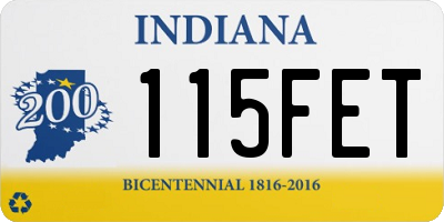 IN license plate 115FET