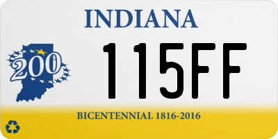 IN license plate 115FF
