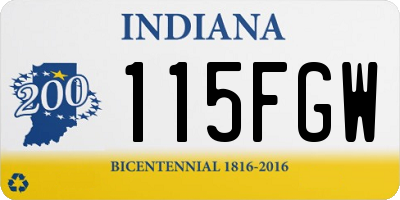 IN license plate 115FGW