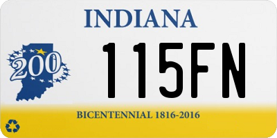 IN license plate 115FN