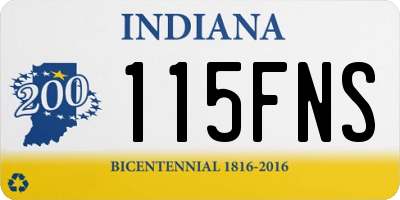 IN license plate 115FNS
