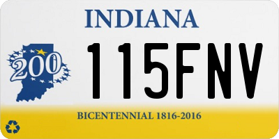 IN license plate 115FNV