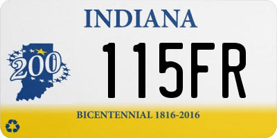 IN license plate 115FR