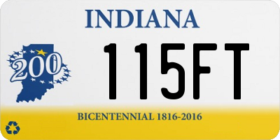 IN license plate 115FT