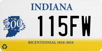 IN license plate 115FW