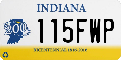 IN license plate 115FWP