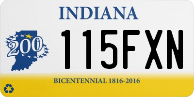 IN license plate 115FXN