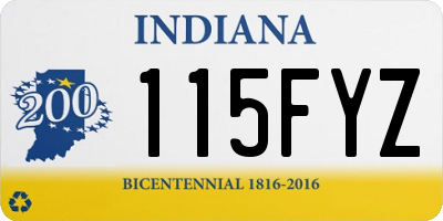 IN license plate 115FYZ