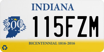 IN license plate 115FZM