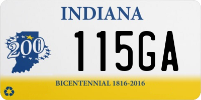 IN license plate 115GA