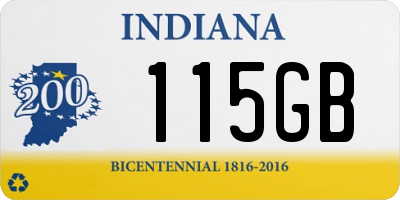 IN license plate 115GB