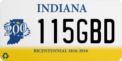 IN license plate 115GBD