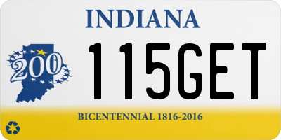 IN license plate 115GET