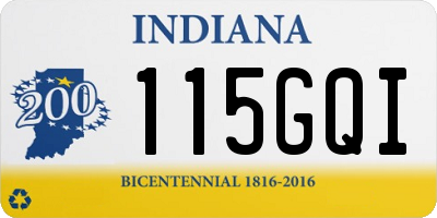 IN license plate 115GQI