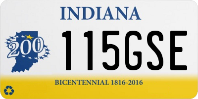 IN license plate 115GSE