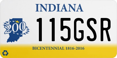 IN license plate 115GSR