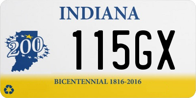 IN license plate 115GX