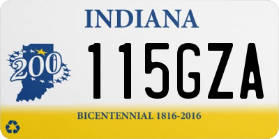 IN license plate 115GZA