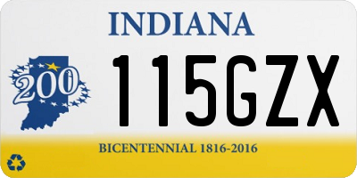 IN license plate 115GZX