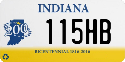 IN license plate 115HB