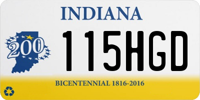 IN license plate 115HGD