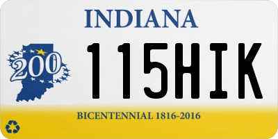 IN license plate 115HIK
