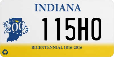 IN license plate 115HO