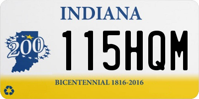 IN license plate 115HQM