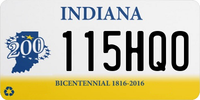 IN license plate 115HQO