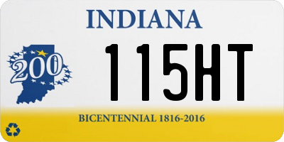 IN license plate 115HT