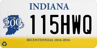 IN license plate 115HWQ