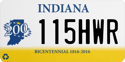 IN license plate 115HWR