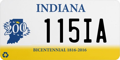 IN license plate 115IA