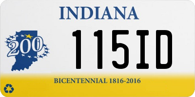 IN license plate 115ID