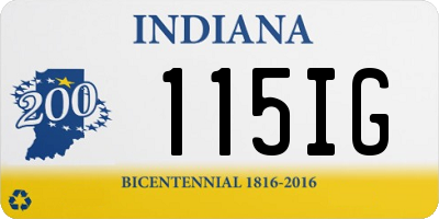 IN license plate 115IG