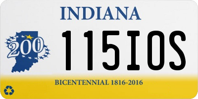 IN license plate 115IOS