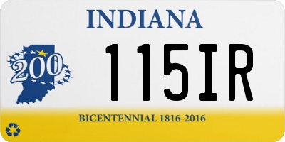 IN license plate 115IR