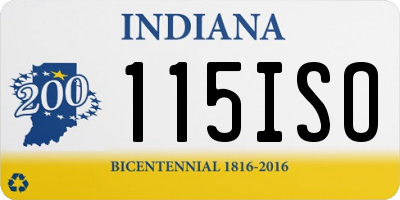 IN license plate 115ISO
