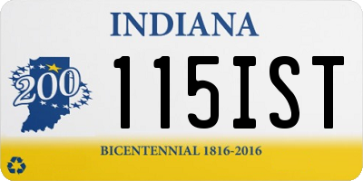 IN license plate 115IST
