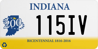 IN license plate 115IV