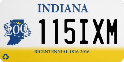 IN license plate 115IXM