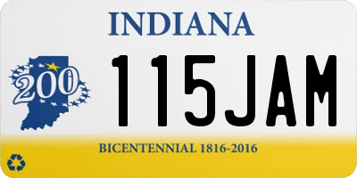 IN license plate 115JAM
