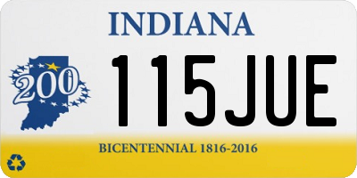 IN license plate 115JUE
