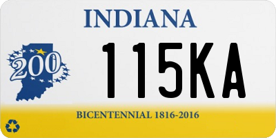 IN license plate 115KA