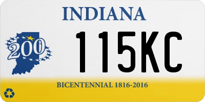 IN license plate 115KC