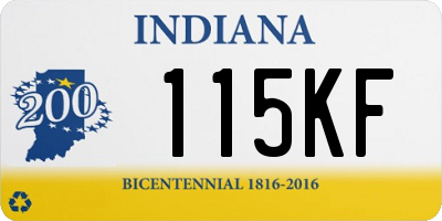 IN license plate 115KF