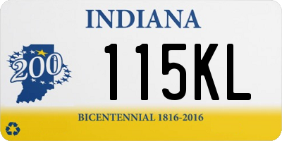 IN license plate 115KL