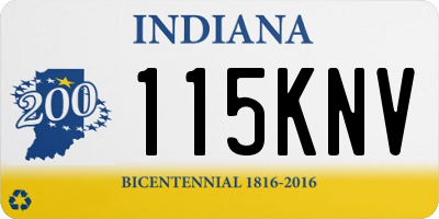 IN license plate 115KNV