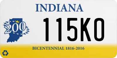 IN license plate 115KO