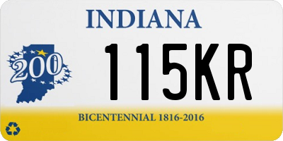 IN license plate 115KR